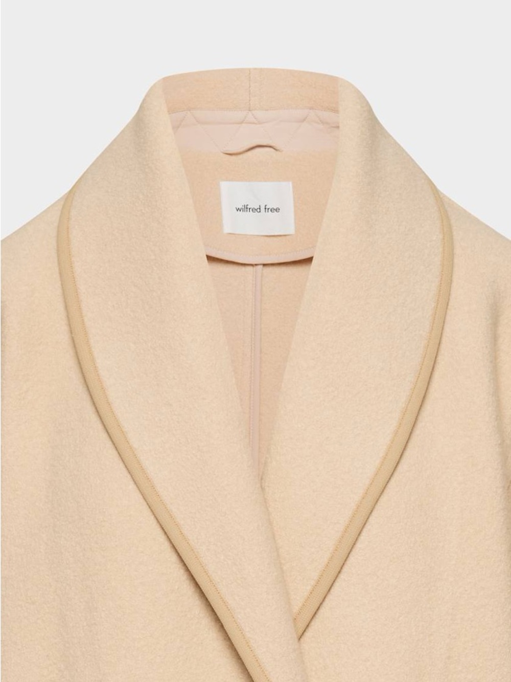 Cream Double-Breasted Wool Coat - Picture 3 of 6
